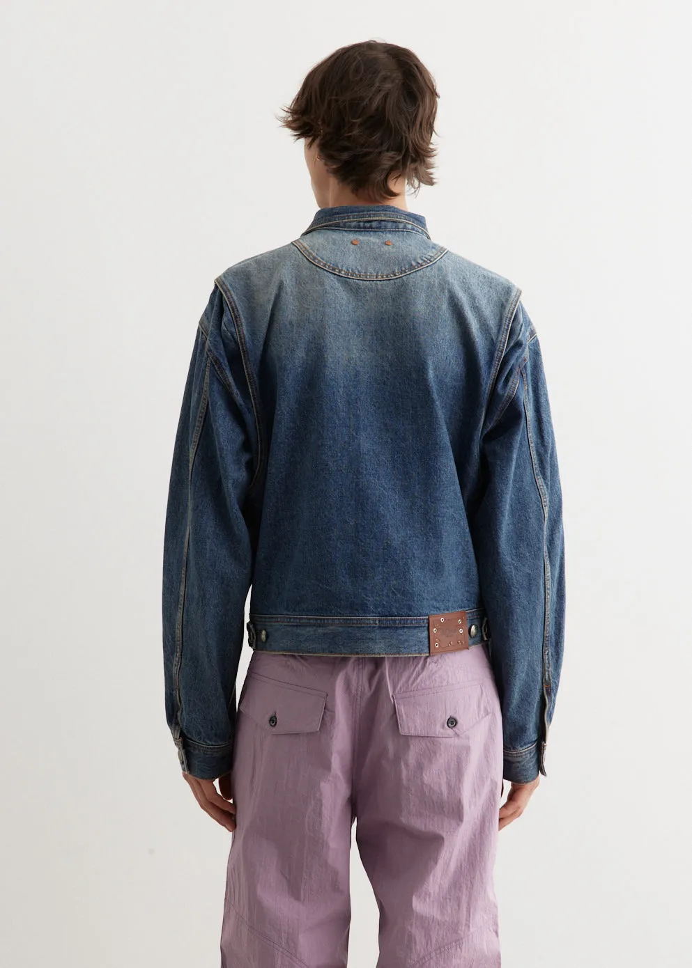 Wave Denim Bomber Jacket